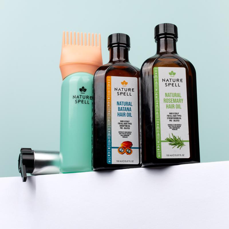 Nature Spell Batana & Romarin – coffret de soin nourrissant pour les cheveux : soins complets avec des huiles prédiluées, applicateur et pompe