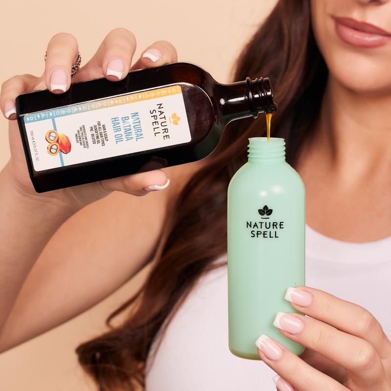 Nature Spell Batana & Romarin – coffret de soin nourrissant pour les cheveux : soins complets avec des huiles prédiluées, applicateur et pompe — vignette 4