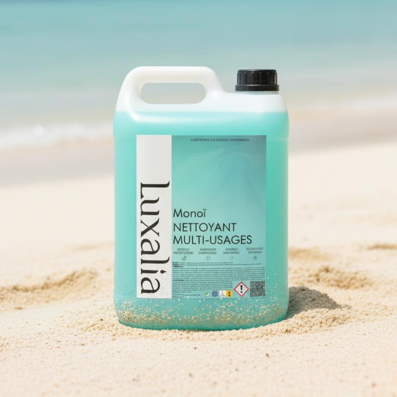 Nettoyant Sol & Multi-Usages Monoï (Non Compatible Aspirateur Laveur / Uniquement pour Serpillère) - Hautement Parfumé & Ultra Efficace - Parfait pour un sol éclatant - 5 Litres - LUXALIA — vignette 2