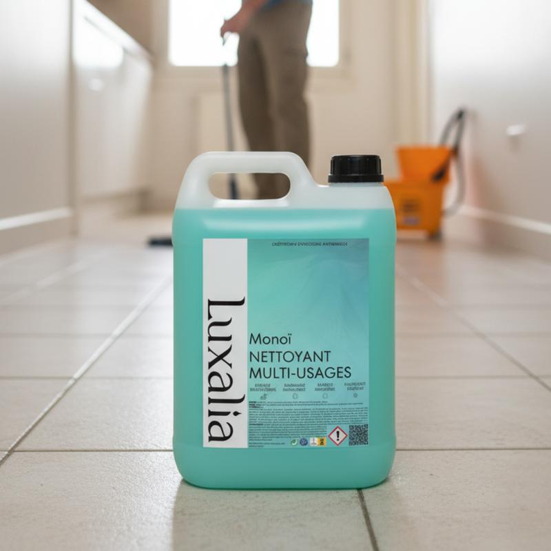 Nettoyant Sol & Multi-Usages Monoï (Non Compatible Aspirateur Laveur / Uniquement pour Serpillère) - Hautement Parfumé & Ultra Efficace - Parfait pour un sol éclatant - 5 Litres - LUXALIA — vignette 3