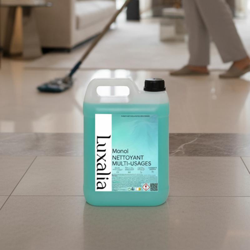 Nettoyant Sol & Multi-Usages Monoï (Non Compatible Aspirateur Laveur / Uniquement pour Serpillère) - Hautement Parfumé & Ultra Efficace - Parfait pour un sol éclatant - 5 Litres - LUXALIA — vignette 4