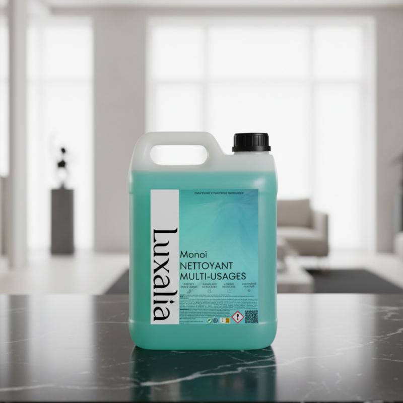 Nettoyant Sol & Multi-Usages Monoï (Non Compatible Aspirateur Laveur / Uniquement pour Serpillère) - Hautement Parfumé & Ultra Efficace - Parfait pour un sol éclatant - 5 Litres - LUXALIA — vignette 5
