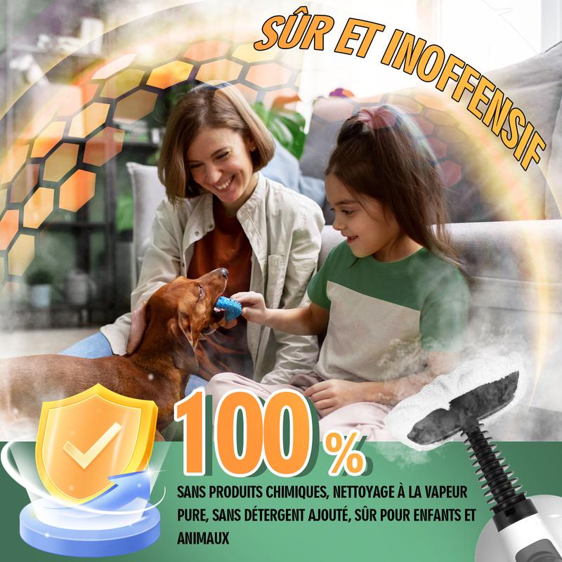 Nettoyeur vapeur multi-surfaces portable sous pression Phueut avec 11 pièces de rechange, nettoyeur vapeur multi-usages pour usage domestique, cuisine et voiture — vignette 6