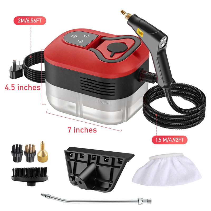 Nettoyeur vapeur portable – outil de nettoyage filaire avec 8 accessoires, niveaux réglables, chauffage rapide, idée cadeau pour la fête des Pères pour le detailing automobile et le nettoyage de la maison — vignette 7
