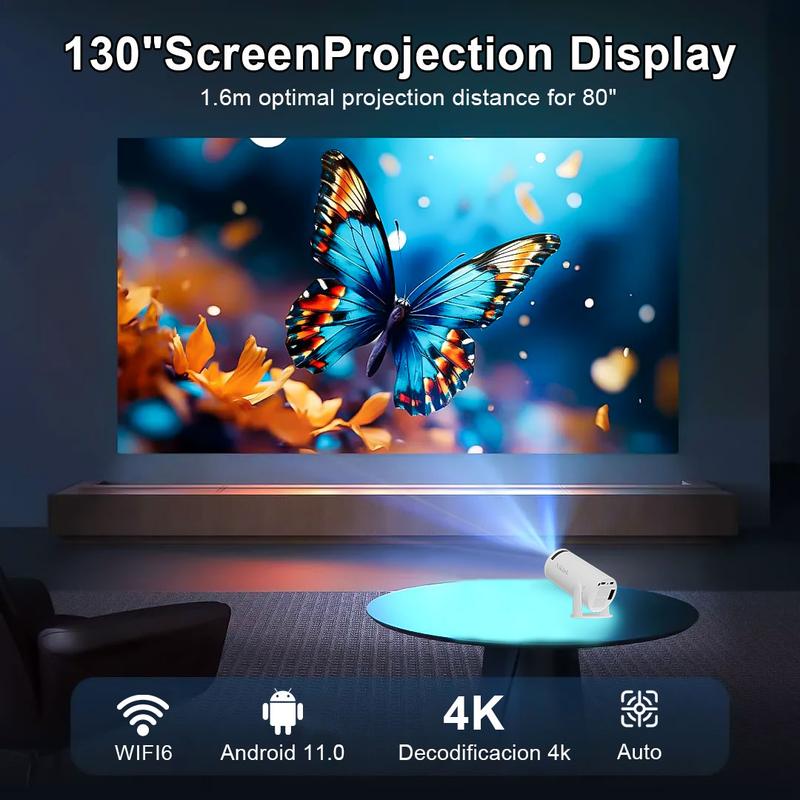 Niklok Projecteur Portable Freestyle avec WiFi 6 & Bluetooth 5.0, 4K 1080P, Support Rotatif 180°, Contrôle à Distance, Idéal pour Home Cinéma Intérieur/Extérieur videoprojecteur — vignette 7