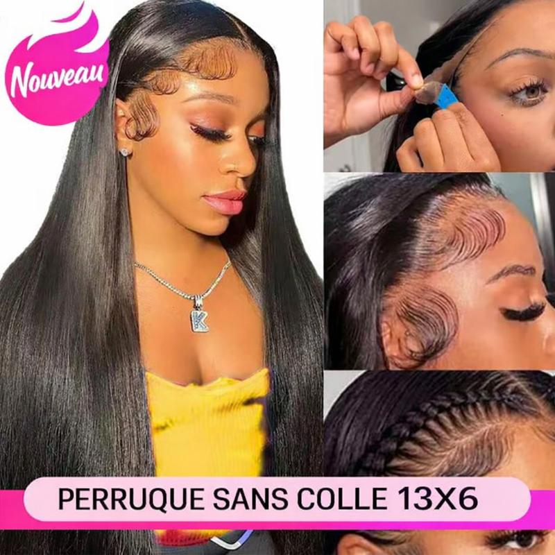 [NOUVEAUTÉ] Perruque lisse sans colle BFFGIRL Hair 13x6 à lace frontale complète avec cordon de serrage installation facile de l’oreille à l’oreille lace pré découpée et ligne frontale déjà épucée cheveux humains idéale pour les débutantes