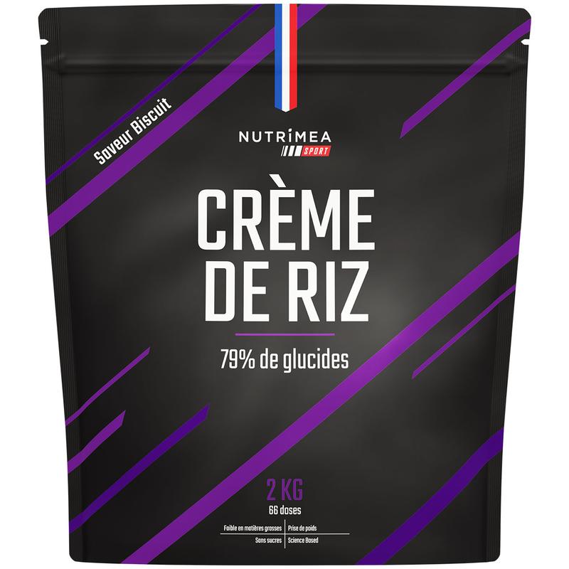 Nutrimea Crème de Riz saveur biscuit - 77% de glucides - Protéines et Glucides - Sans sucre - Idéal pour collation et petit-déjeuner - 2kg