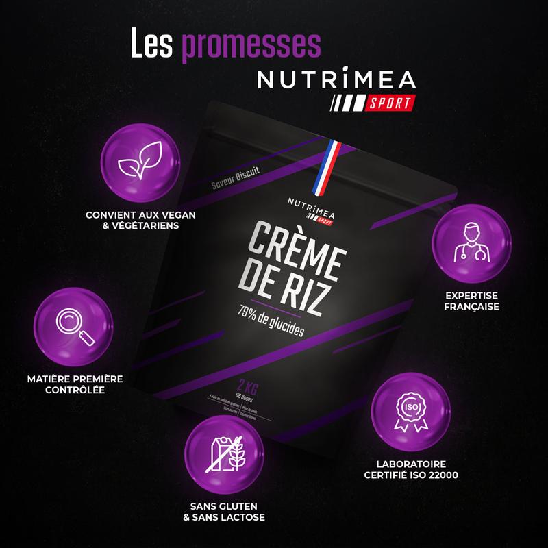 Nutrimea Crème de Riz saveur biscuit - 77% de glucides - Protéines et Glucides - Sans sucre - Idéal pour collation et petit-déjeuner - 2kg — vignette 6