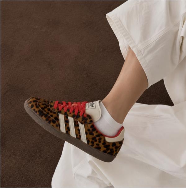 Occasion &Nouveau Baskets Basses Unisex Style Samba à Motif Léopard, Chaussures Décontractées à Semelle Gomme, Modèle Rétro Streetwear