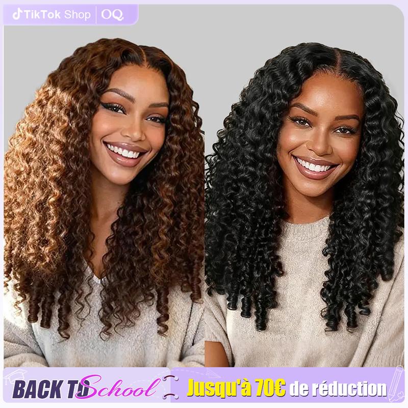 OQ HAIR Perruque Burmese Curly 13x6 Lace Front – Sans colle, cheveux humains bouclés, dentelle pré-coupée, nœuds décolorés, cordon ajustable #BackToSchoolshopping