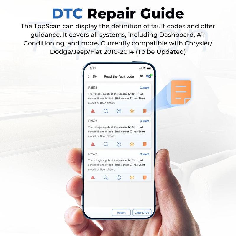 Outil de diagnostic Topdon Topscan OBD2 compatible Bluetooth, lecteur de code de système complet, outil de diagnostic de voiture, outil de numérisation Obdii sans fil — vignette 5