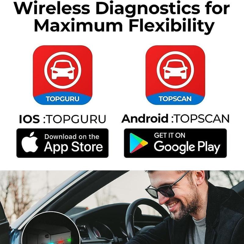 Outil de diagnostic Topdon Topscan OBD2 compatible Bluetooth, lecteur de code de système complet, outil de diagnostic de voiture, outil de numérisation Obdii sans fil — vignette 6