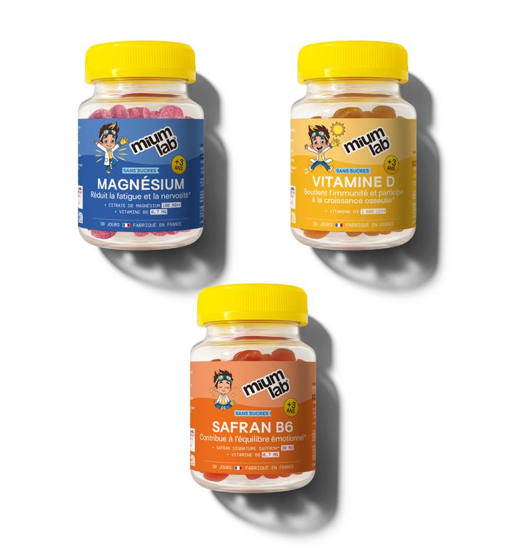 Pack Découverte Enfant | Safran B6, Vitamine D et Magnésium | 3 x 30 jours