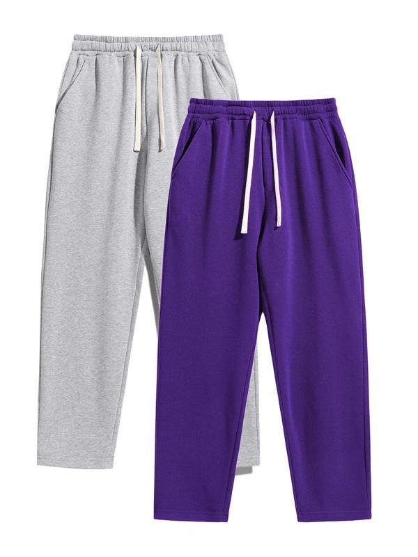 Pantalon homme uni avec doublure thermique et taille à cordon de serrage, coupe droite décontractée et confortable, coupe classique pour l’automne et l’hiver, pantalon homme pour un usage quotidien — vignette 6
