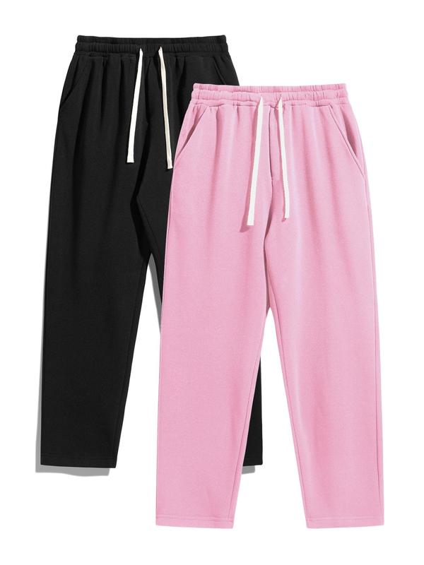 Pantalon homme uni avec doublure thermique et taille à cordon de serrage, coupe droite décontractée et confortable, coupe classique pour l’automne et l’hiver, pantalon homme pour un usage quotidien — vignette 7
