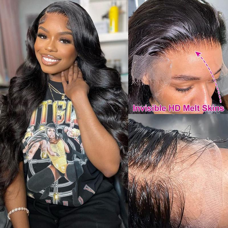 Perruque en cheveux humains ondulés pour femmes, perruque frontale en dentelle transparente HD avec fermeture en dentelle, 13x6, 13x4, pré-épilée, densité 180, 4x4 — vignette 5