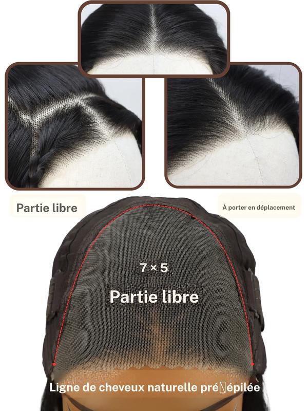 Perruques longues et lisses de 28 pouces pour femmes, perruques élégantes, perruques volumineuses magnifiques sans frange, perruques synthétiques à dentelle frontale sans colle pour les fêtes et un usage quotidien — vignette 4