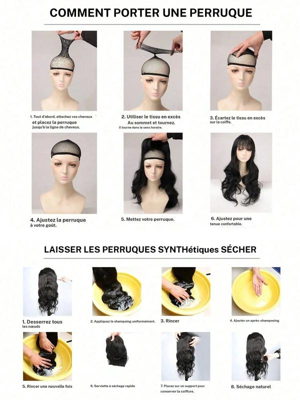 Perruques longues et lisses de 28 pouces pour femmes, perruques élégantes, perruques volumineuses magnifiques sans frange, perruques synthétiques à dentelle frontale sans colle pour les fêtes et un usage quotidien — vignette 8