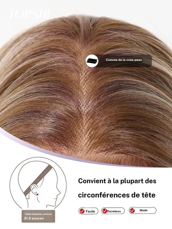 Perruques ondulées longues de 28 pouces pour femmes, magnifiques et volumineuses sans frange, perruques synthétiques à lace front pour les fêtes et un usage quotidien, des perruques qui ressemblent à des cheveux réels — vignette 7
