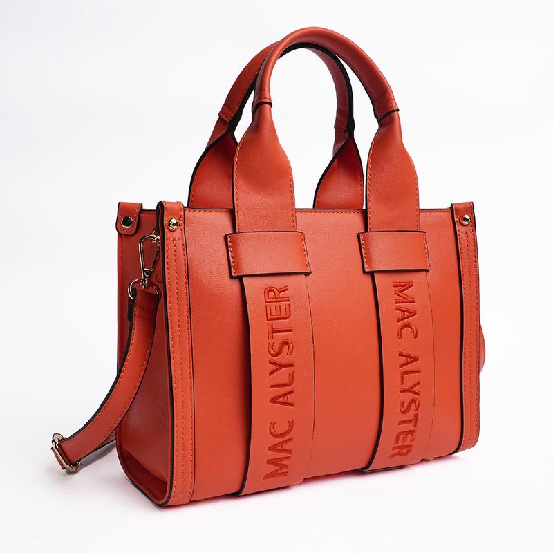 Petit sac à main - BASIC CLOVER Leather Satchel Pu Tote Satchel — vignette 3