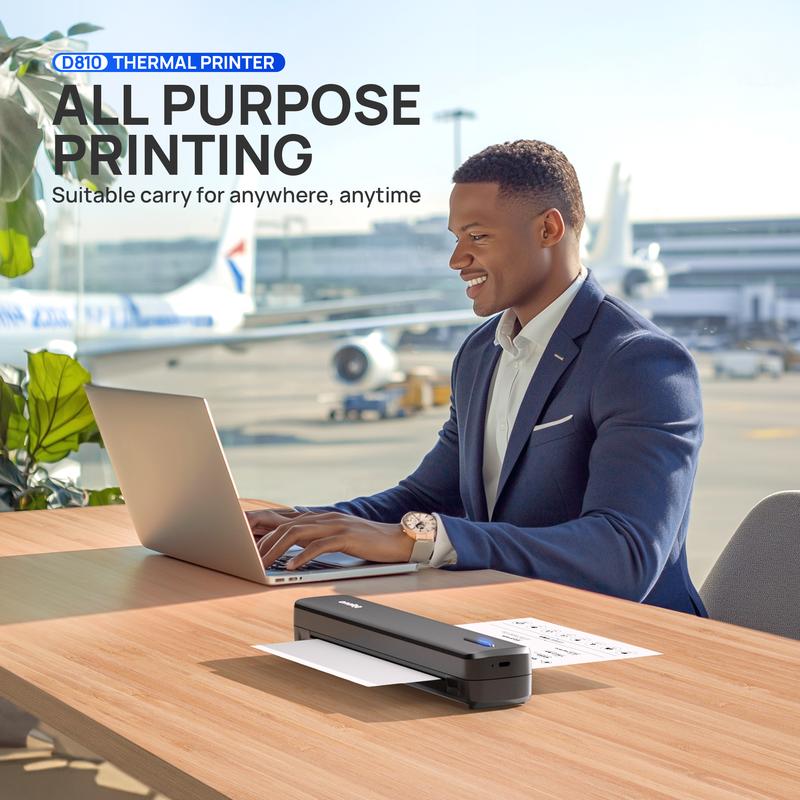 POLONO Imprimante Portable Sans Encre D810/D830, Imprimante Thermique Bluetooth Sans Fil, Compatible iOS/Android, 20 Feuilles Gratuites, Idéale pour Maison et Bureau, Imprimante Compacte et Légère, A4 Printer, Fonctionnalité intelligente d'IA — vignette 7