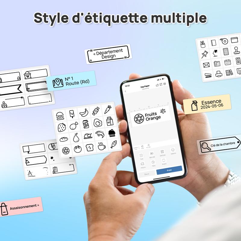 Polono P31S Imprimante d'étiquettes , mini-étiqueteuse sans fil avec plusieurs modèles pour le rangement et l'organisation, utilisable pour les études, la vie quotidienne et le travail, Portable Mini Label Printer — vignette 4