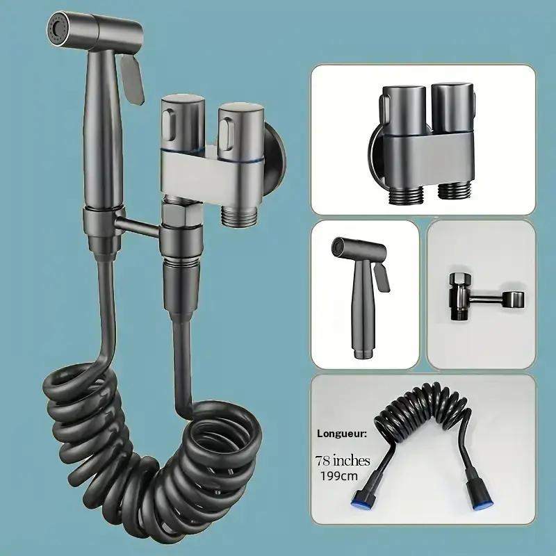 Pommeau de douche haute pression pour le nettoyage des toilettes, ensemble de douchette bidet à main pour robinet de toilette, pulvérisateur bidet pour toilette, pulvérisateur de lavage pour salle de bains #Meilleures choix — vignette 5