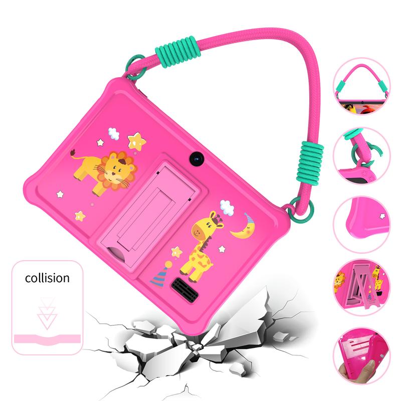 PRITOM Tablette Enfant 7 Pouces avec Coque en Silicone Android 13 Tablette d'apprentissage avec Poignée Protection pour Garçons & Filles Cadeau Idéal — vignette 4
