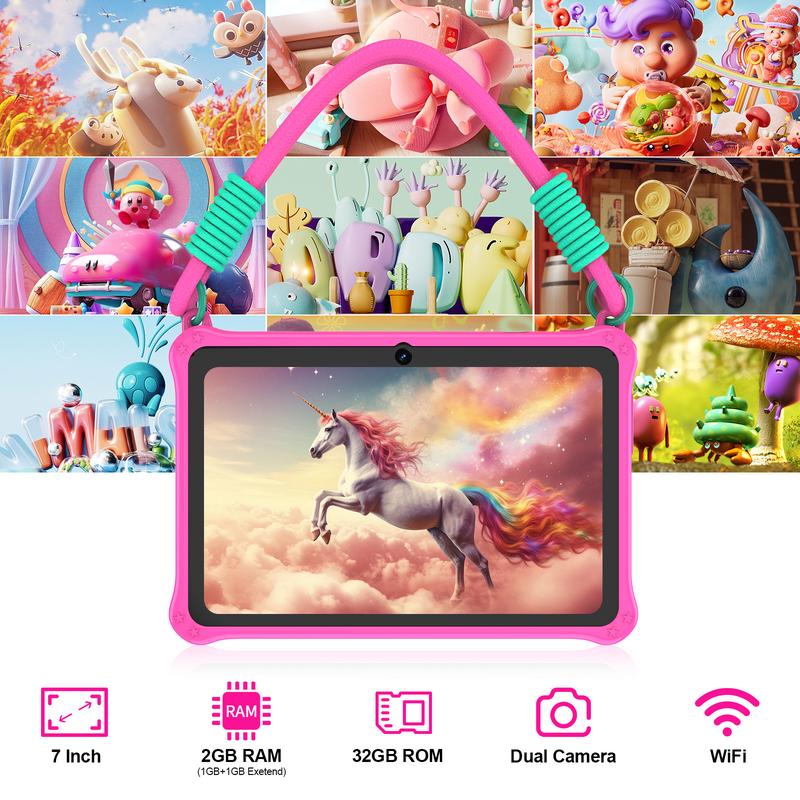PRITOM Tablette Enfant 7 Pouces avec Coque en Silicone Android 13 Tablette d'apprentissage avec Poignée Protection pour Garçons & Filles Cadeau Idéal — vignette 7