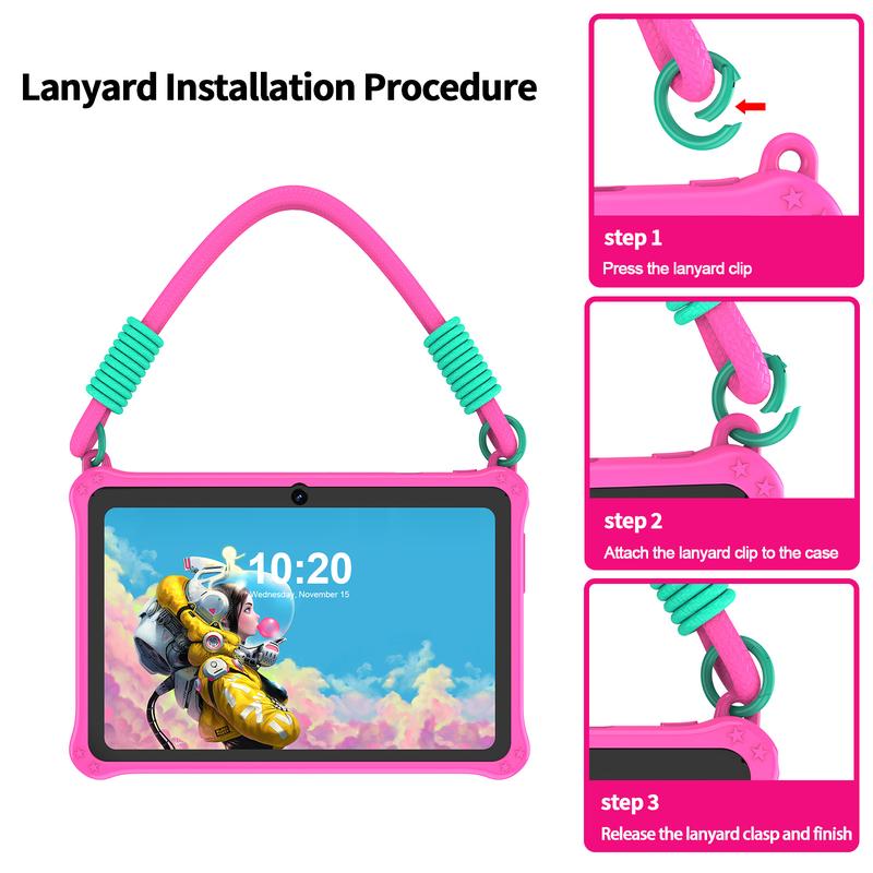 PRITOM Tablette Enfant 7 Pouces avec Coque en Silicone Android 13 Tablette d'apprentissage avec Poignée Protection pour Garçons & Filles Cadeau Idéal — vignette 8