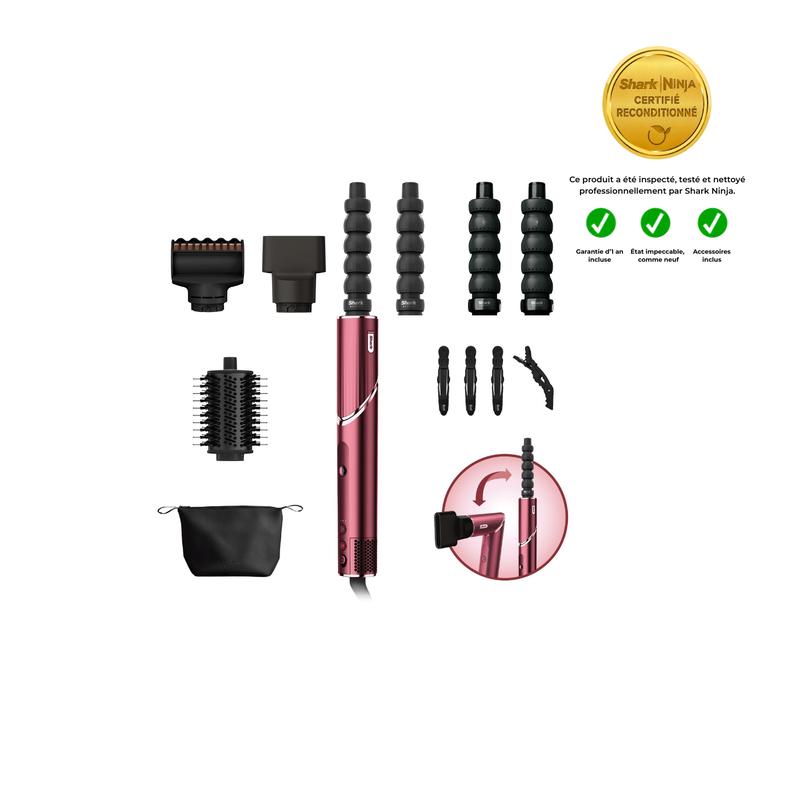 Produit Reconditionné - Multi-Styler & Sèche-Cheveux 5-en-1 Shark FlexStyle - Cerise Noire