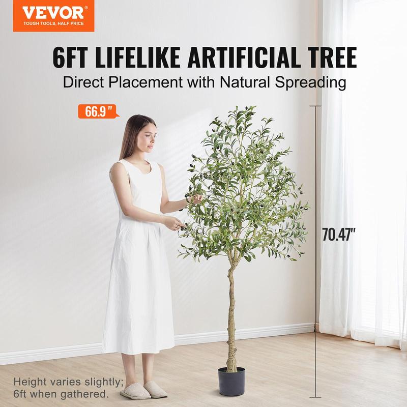 【Rentrée scolaire】Arbre d’olivier artificiel VEVOR, plante artificielle, matériau PE sûr et protection anti‑basculement, plante peu exigeante, arbre artificiel vert réaliste en pot pour la décoration de maison, bureau et entrepôt, intérieur/extérieur — vignette 2