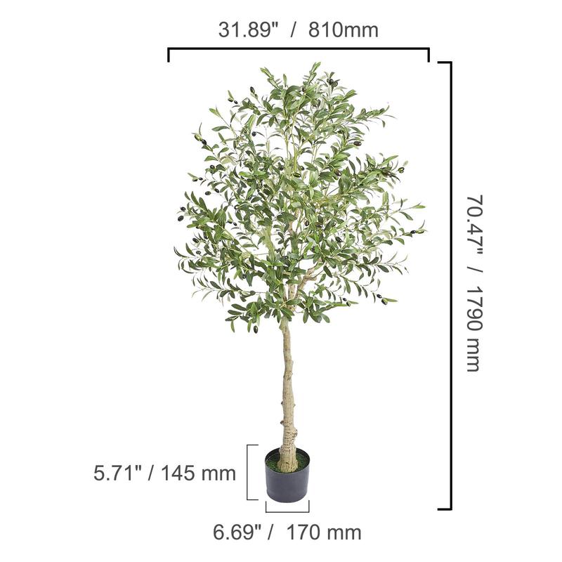 【Rentrée scolaire】Arbre d’olivier artificiel VEVOR, plante artificielle, matériau PE sûr et protection anti‑basculement, plante peu exigeante, arbre artificiel vert réaliste en pot pour la décoration de maison, bureau et entrepôt, intérieur/extérieur — vignette 8