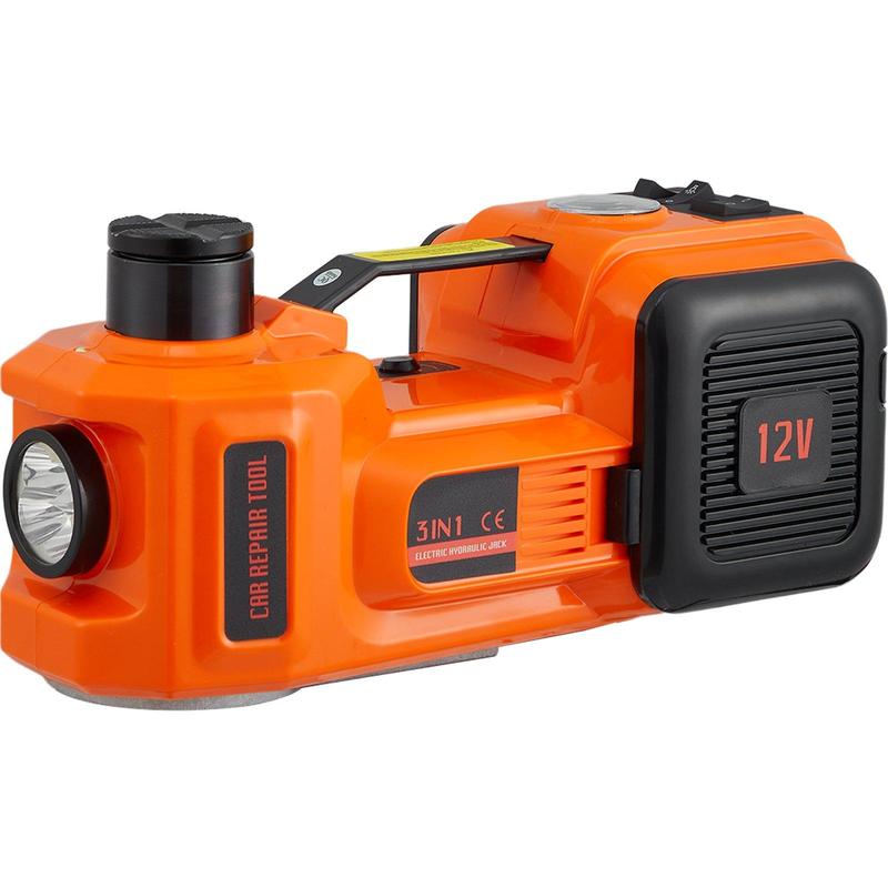 【Rentrée scolaire】VEVOR Cric Hydraulique Électrique 5 T 12 V DC Cric de Voiture Automatique Levée 155-450 mm Cric de Levage avec Clé à Chocs Lampe LED Gonfleur de Pneu pour Dépannage Routière Démonte-Pneu SUV Berline — vignette 7