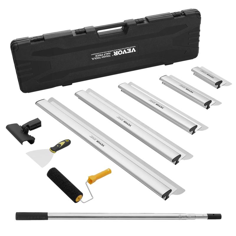【Rentrée scolaire】VEVOR ensemble d’outils de lissage pour construction sèche, outils de lissage 10/16/24/32/40 inch (25,4/40,6/61/81,3/101,6 cm) + tige de rallonge de poignée 34–81,6 inch / 86,4–207 cm