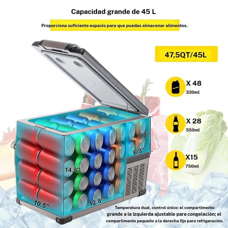 【Rentrée scolaire】VEVOR réfrigérateur/congélateur de voiture portable compact, mini réfrigérateur pour voiture 45 W, 12 V, compatible AC/DC, congélateur portable pour véhicule et maison — vignette 3