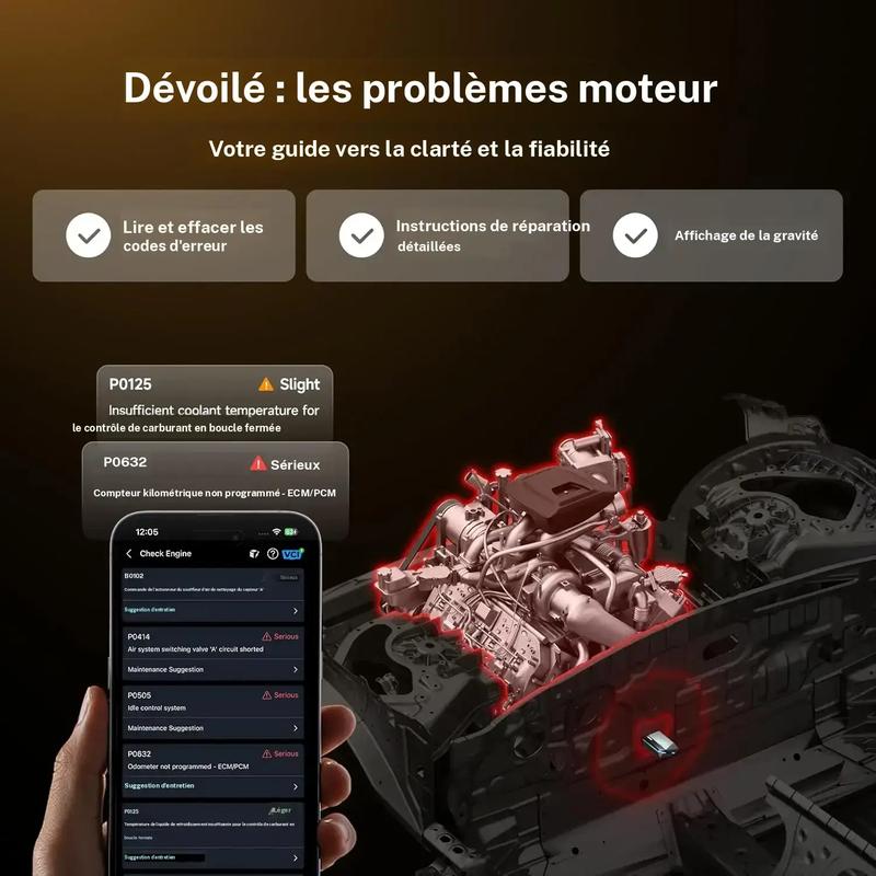 Scanner OBD2 TOPDON CarPal, scanner de diagnostic de voiture compatible Bluetooth — vignette 6