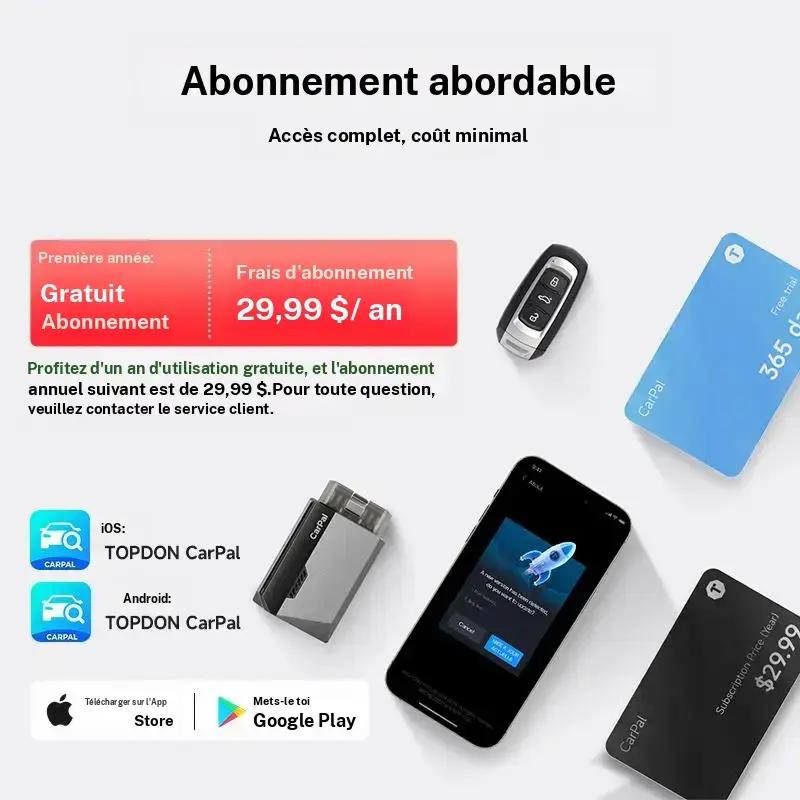Scanner OBD2 TOPDON CarPal, scanner de diagnostic de voiture compatible Bluetooth — vignette 9
