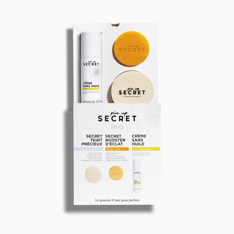 Set Secret Teint Parfait -Pinup Secret- pour Peaux Acnéiques avec Crème Sans Huile Hydratante et Masque Solide au Curcuma — vignette 2