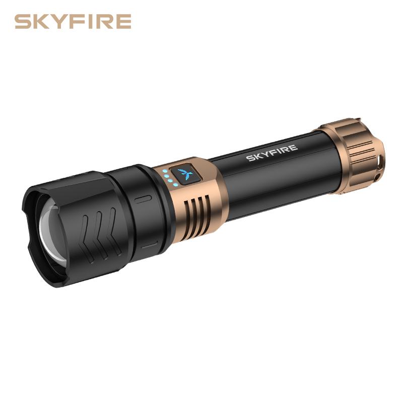 SKYFIRE lampe de poche 1097, lumière forte, ultra lumineuse, pour camping en plein air, maison, longue portée, portable, ultra longue endurance