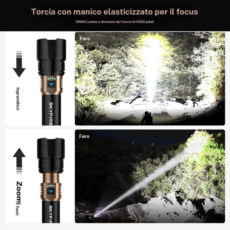 SKYFIRE lampe de poche 1097, lumière forte, ultra lumineuse, pour camping en plein air, maison, longue portée, portable, ultra longue endurance — vignette 2