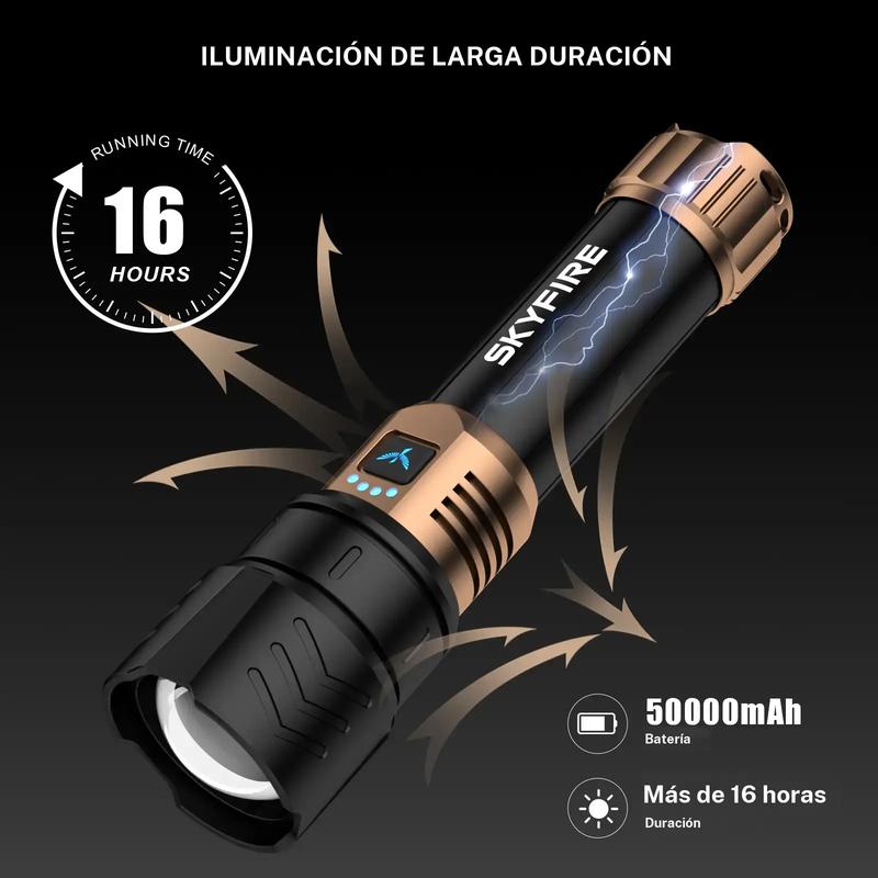 SKYFIRE lampe de poche 1097, lumière forte, ultra lumineuse, pour camping en plein air, maison, longue portée, portable, ultra longue endurance — vignette 5