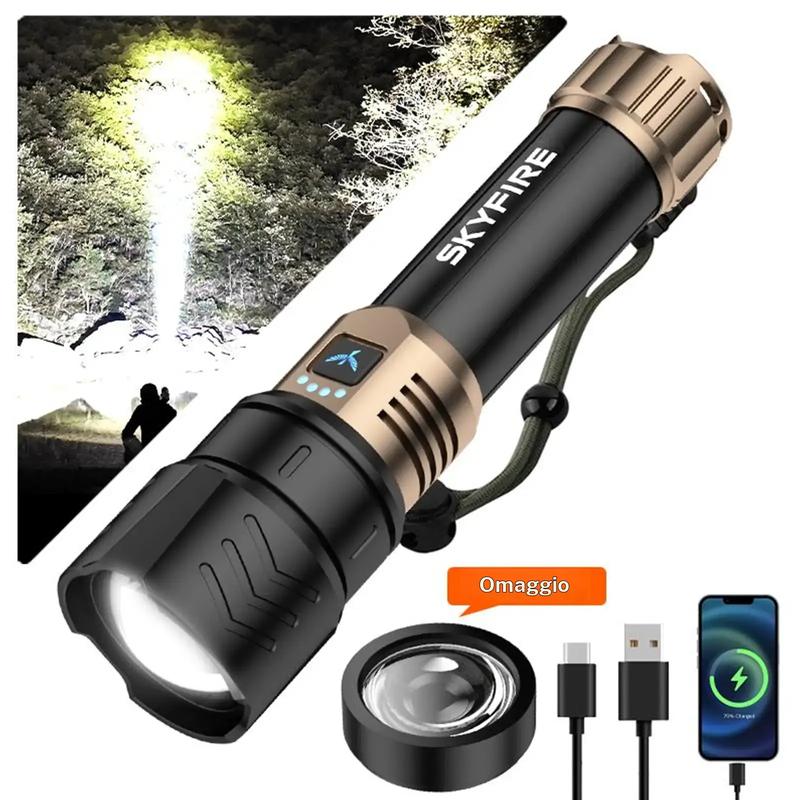 SKYFIRE lampe de poche 1097, lumière forte, ultra lumineuse, pour camping en plein air, maison, longue portée, portable, ultra longue endurance — vignette 9