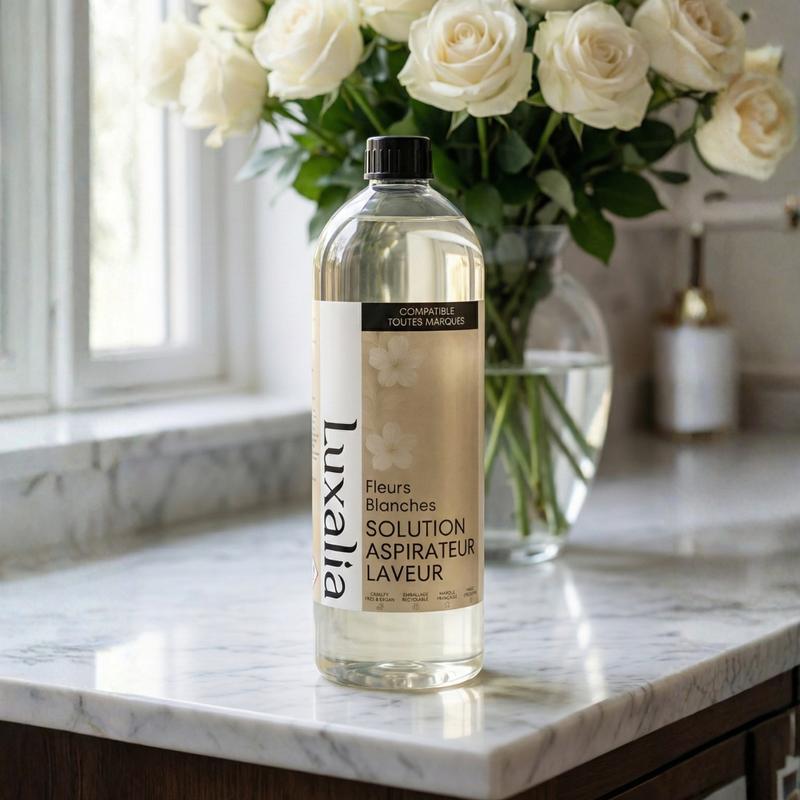 Solution Aspirateur Laveur Fleur Musquée - Compatible Toutes Marques (Tineco, Bissell, Mova, Dreame, Roborock, Dyson...) - Parfum Chewing-Gum - Nettoie, Parfume, Désodorise, Séchage Rapide - Fleurs Blanches & Musc Blanc - 1 Litre - LUXALIA — vignette 3