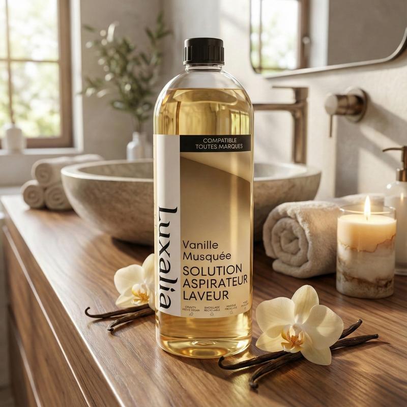Solution Aspirateur Laveur Vanille Musquée - Compatible Toutes Marques (Tineco, Bissell, Mova, Dreame, Roborock, Dyson...) - Parfum Chewing-Gum - Nettoie, Parfume, Désodorise, Séchage Rapide - 1 Litre - LUXALIA — vignette 2