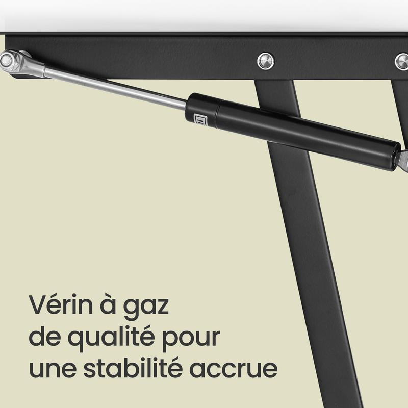 SONGMICS Home - Table de Salon Relevable, Vérin à Gaz, 2 Tiroirs et 3 Compartiments sous Le Plateau, 1 Compartiment Ouvert, Blanc — vignette 7
