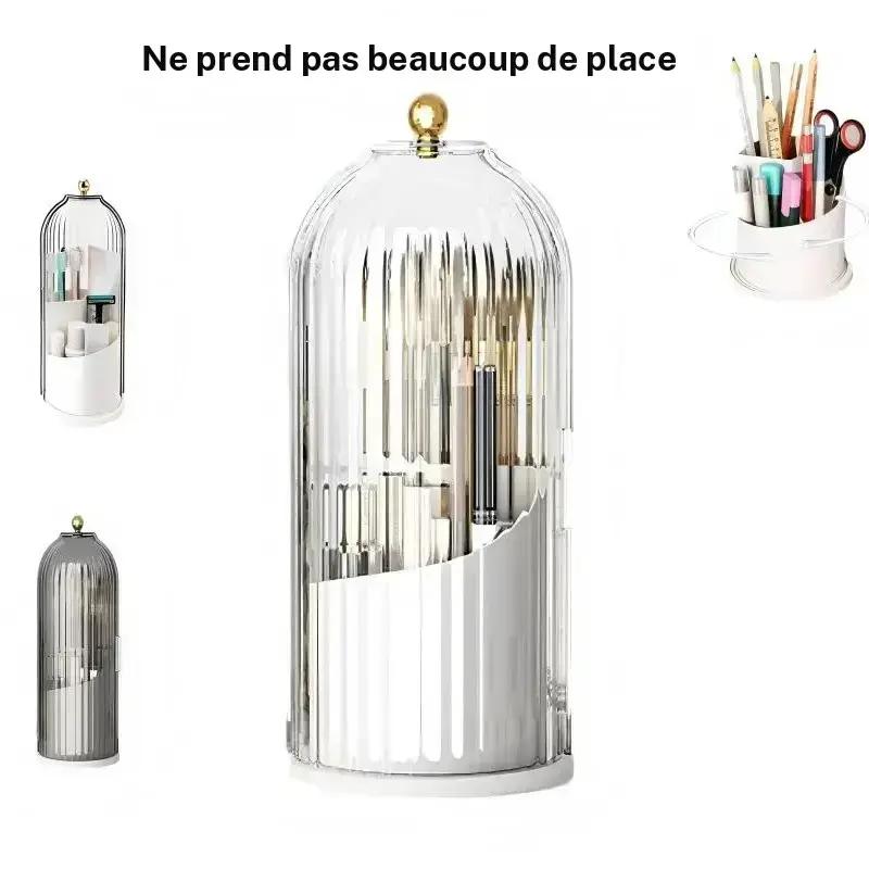 Support rotatif pour brosse à dents électrique pour la salle de bain avec couvercle, porte-dentifrice anti-poussière, boîte de rangement pour meuble de salle de bain, cadeau créatif pour la fête des Pères