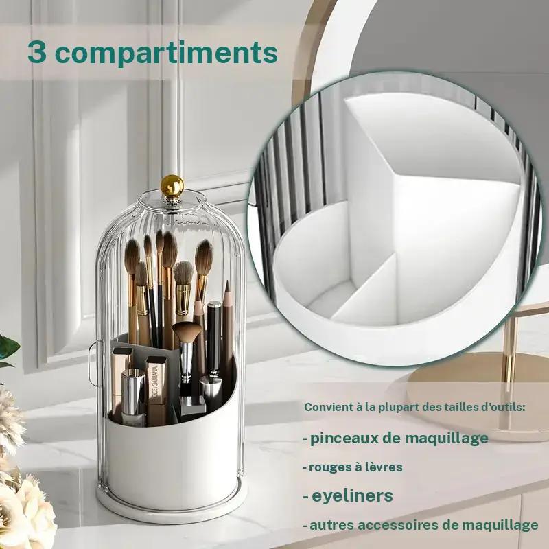 Support rotatif pour brosse à dents électrique pour la salle de bain avec couvercle, porte-dentifrice anti-poussière, boîte de rangement pour meuble de salle de bain, cadeau créatif pour la fête des Pères — vignette 6