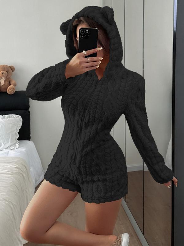 Sweat-shirt en molleton à capuche avec ourson brodé mignon pour femme, design confortable et tendance, cadeau parfait pour elle, tenue quotidienne — vignette 6