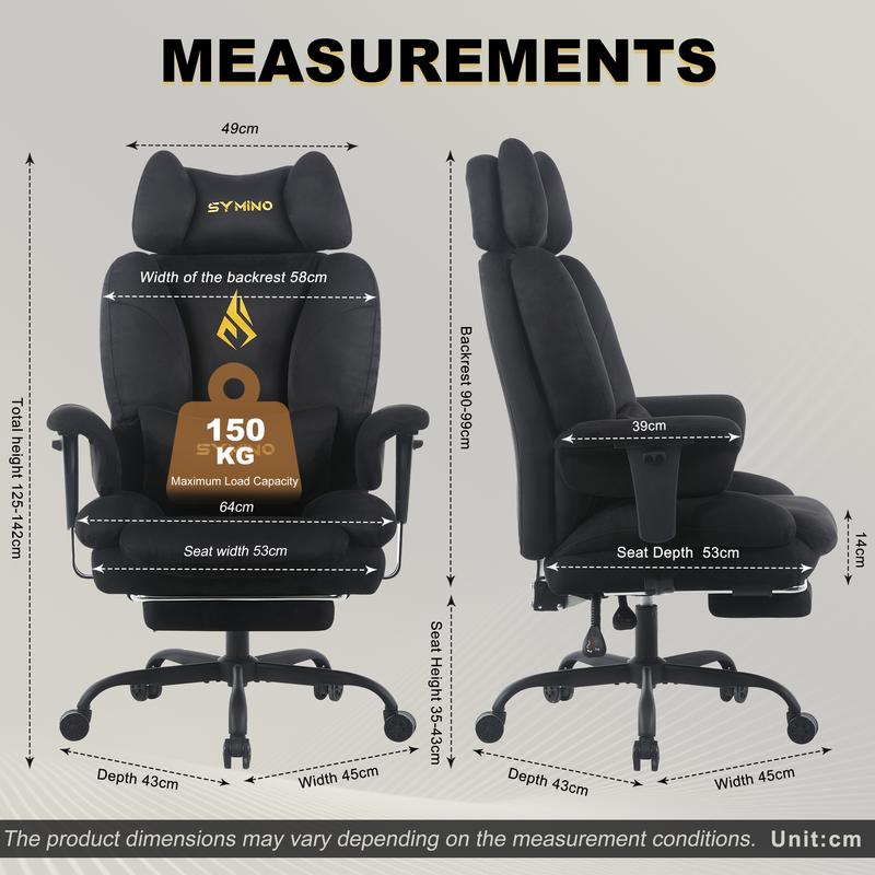 SYMINO Canapé gaming, fauteuil gamer, fauteuil canapé ergonomique avec fausse fourrure — vignette 3